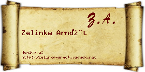 Zelinka Arnót névjegykártya